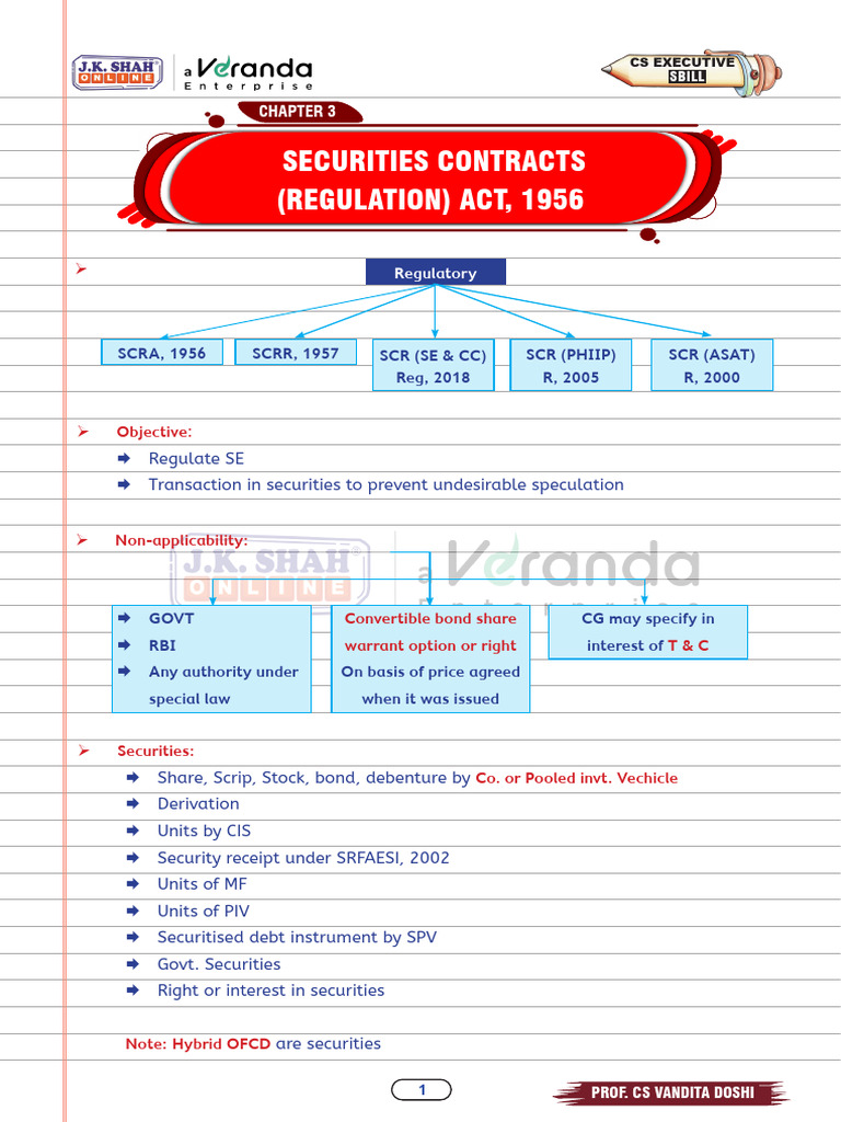 Overview of Securities Regulation in India | PDF | Securities (Finance ...