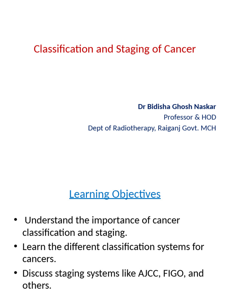 Cancer Classification and Staging Guide | PDF | Cancer | Metastasis