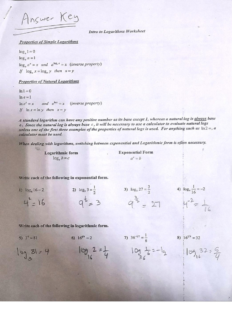 Log WS Ans Key | PDF