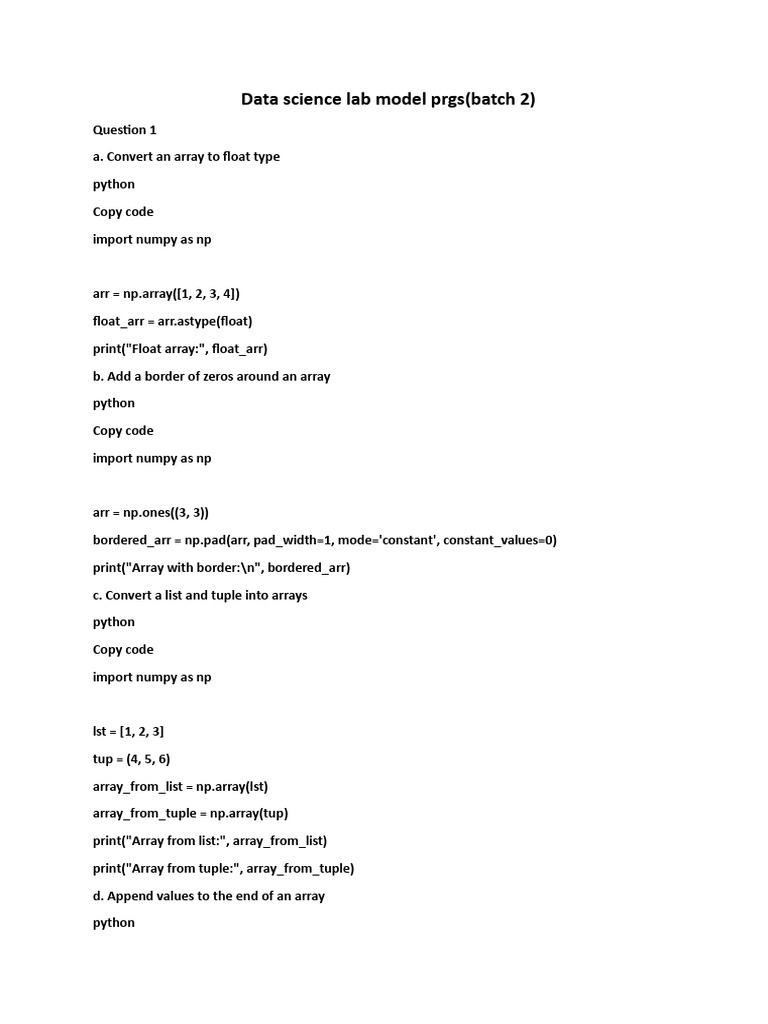 Data Science Lab Exercises in Python | PDF | Linear Regression ...