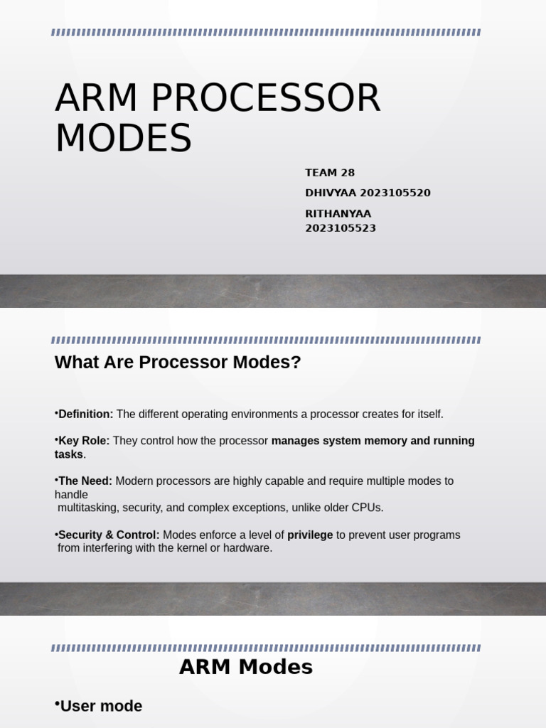 Understanding ARM Processor Modes | PDF | Operating System | System ...
