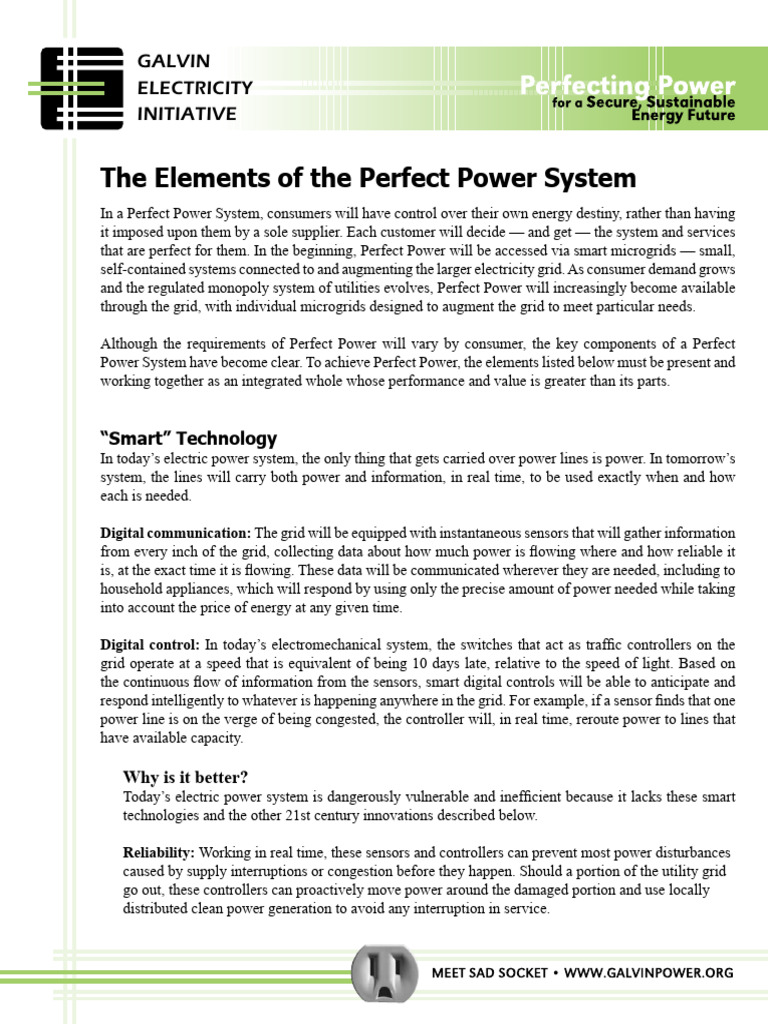 Perfect Power System Overview | PDF | Distributed Generation ...