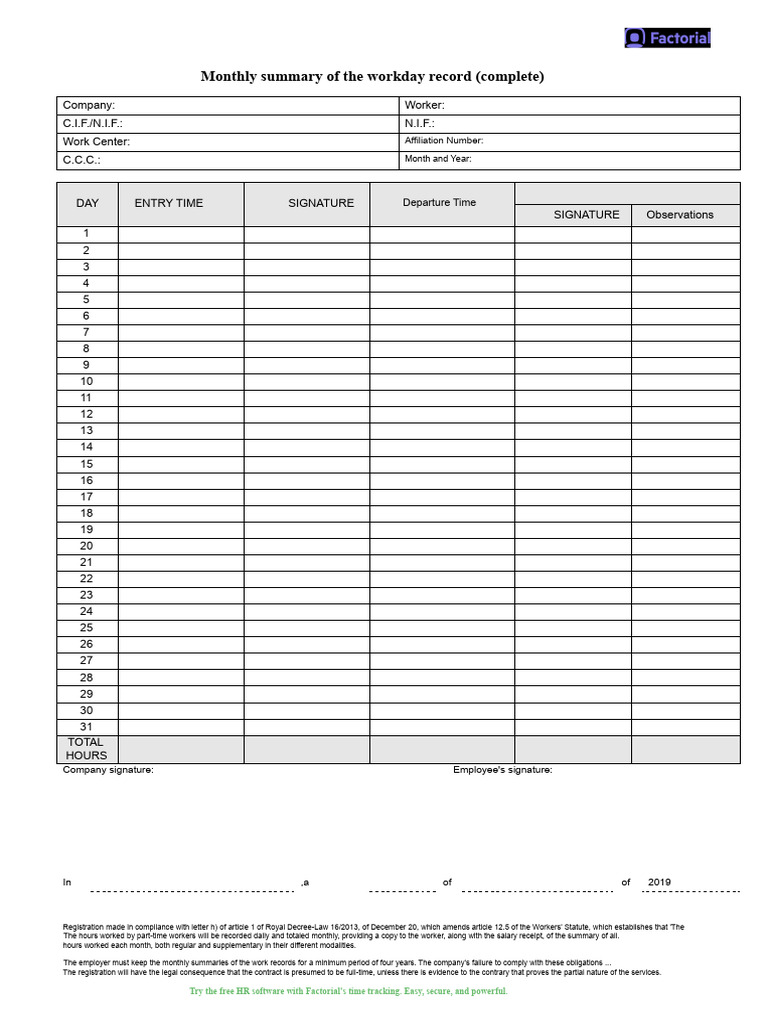 Factorial Time Control Template | PDF