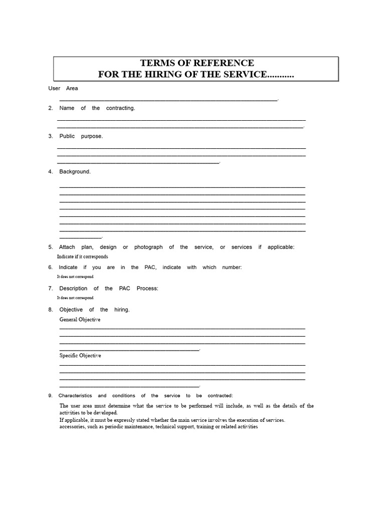 TDR Recommended Structure Format | PDF