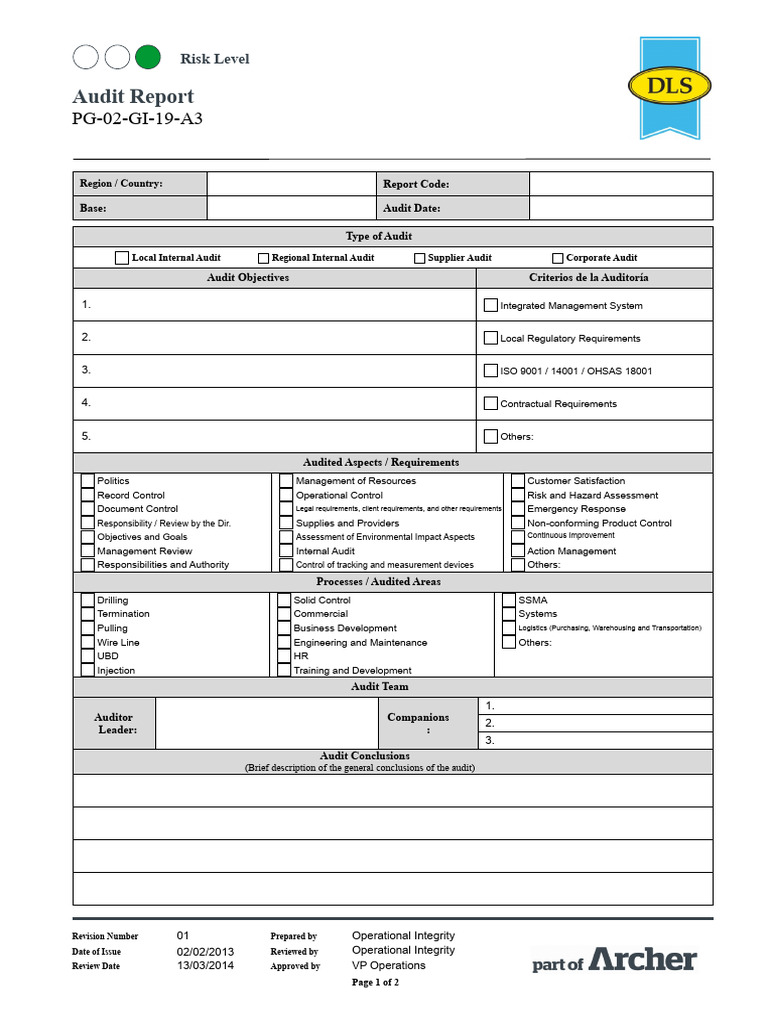 PG-02-GI-19-A3 Audit Report | PDF | Audit | Internal Audit