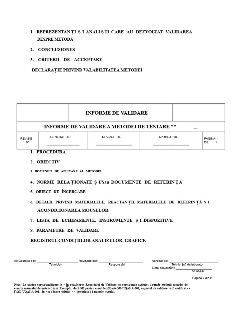 Raport de Validare | PDF
