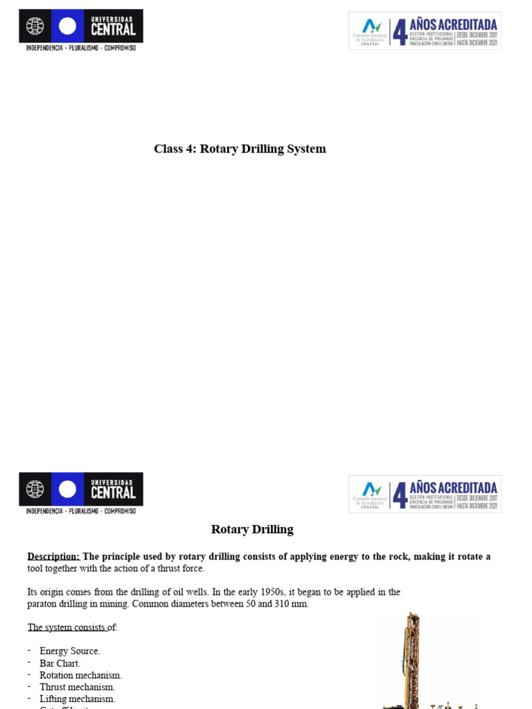 Class 5 - Rotary Drilling | PDF | Drilling | Drill