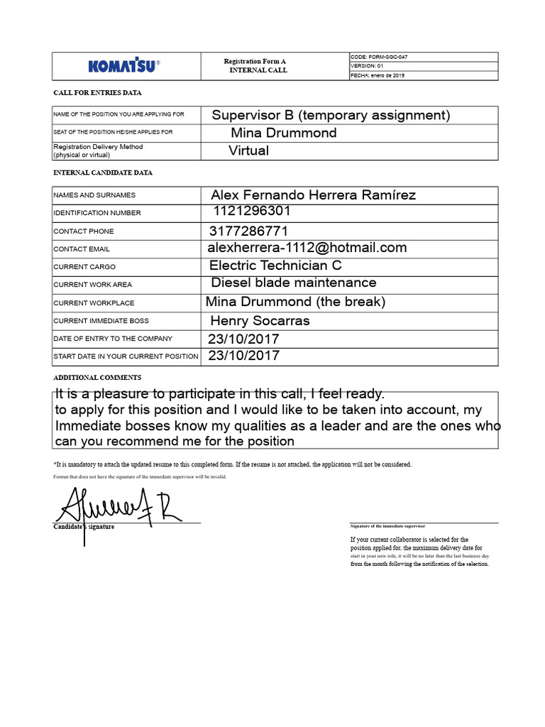 Supervisor B Application Form | PDF | Computing