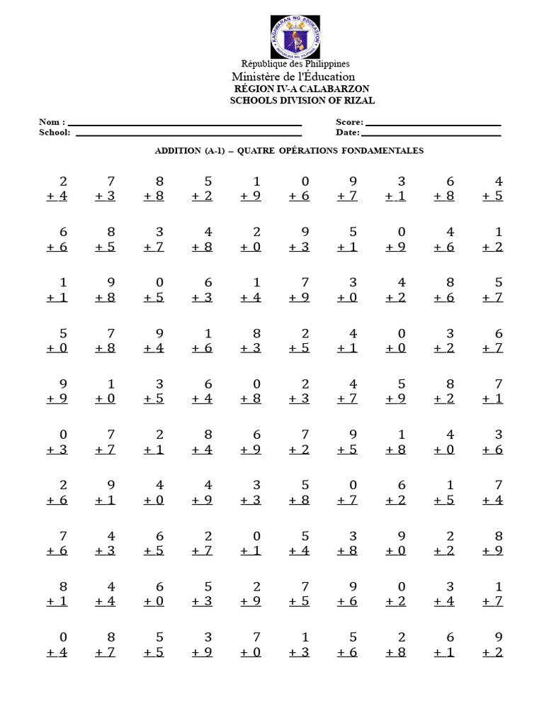 Math Operations Worksheets for Students | PDF