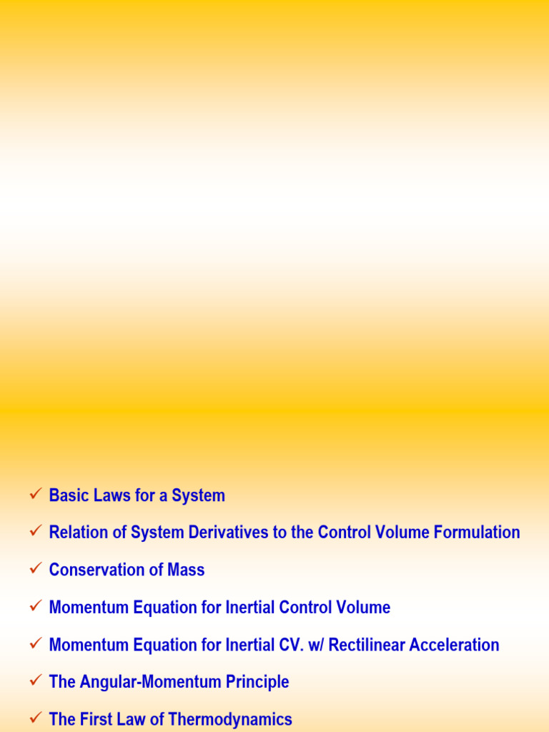 Control Volume Integral Equations | PDF | Angular Momentum | Momentum