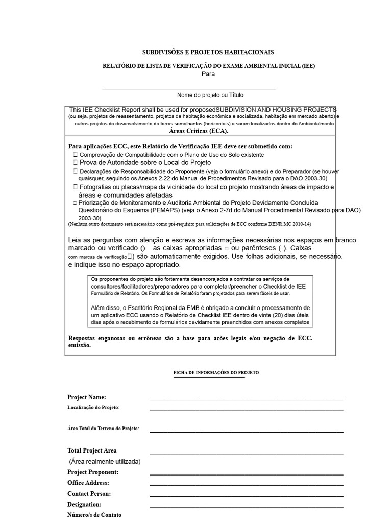 Checklist IEE para Projetos Habitacionais | PDF | Desperdício ...