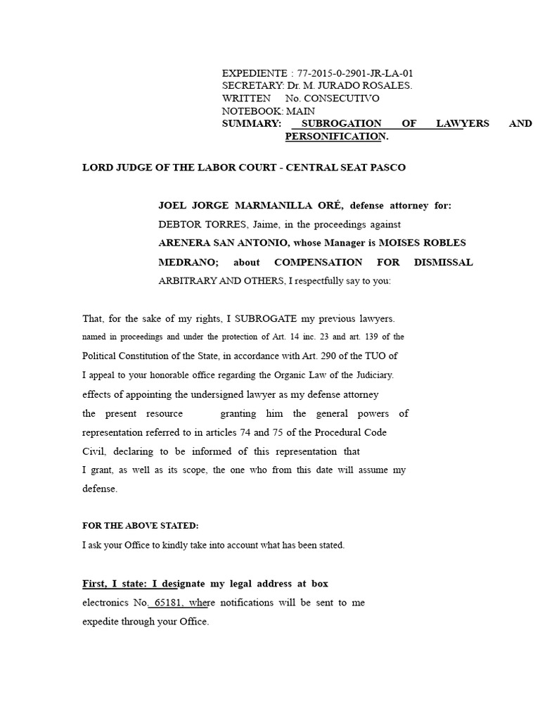 Subrogation and Legal Representation Requests | PDF | Justice | Crime ...