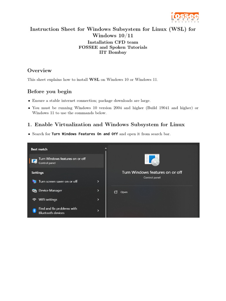 Installation Sheet WSL | PDF | Central Processing Unit | Computer Science