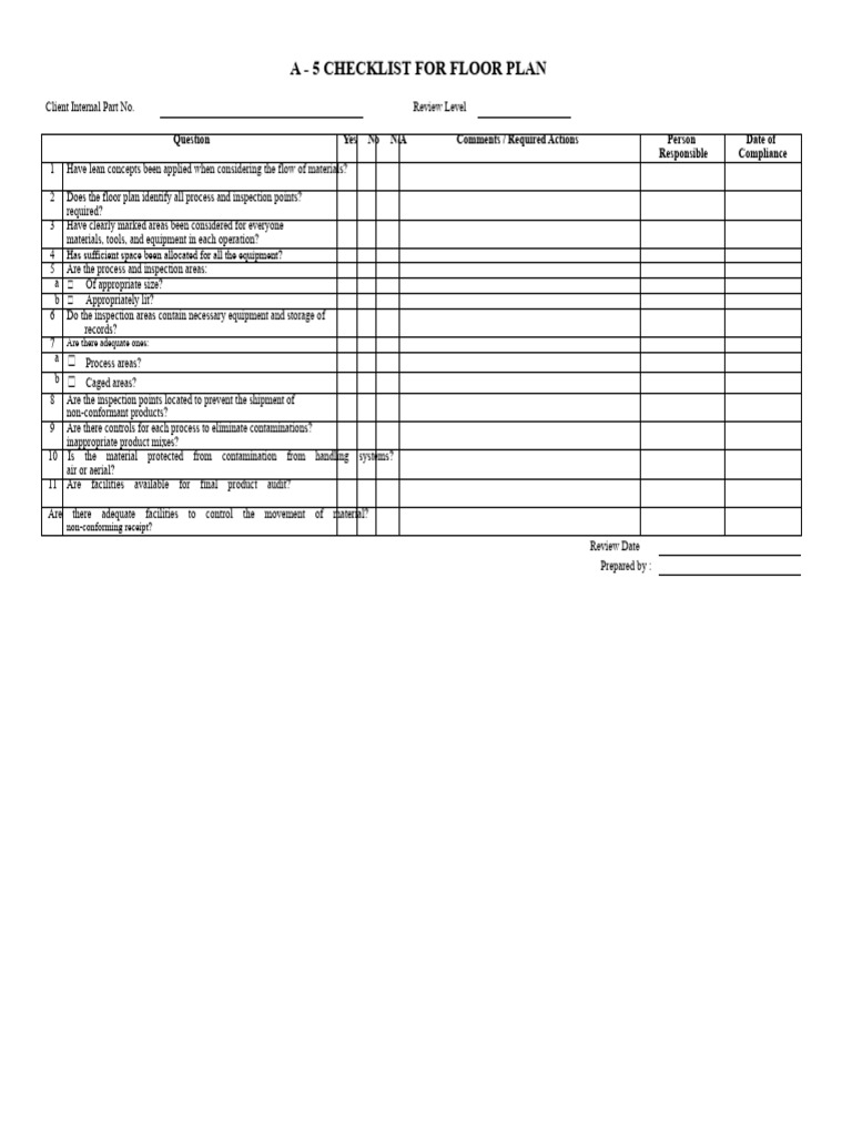 A-5 Checklist - Floor.Plan | PDF