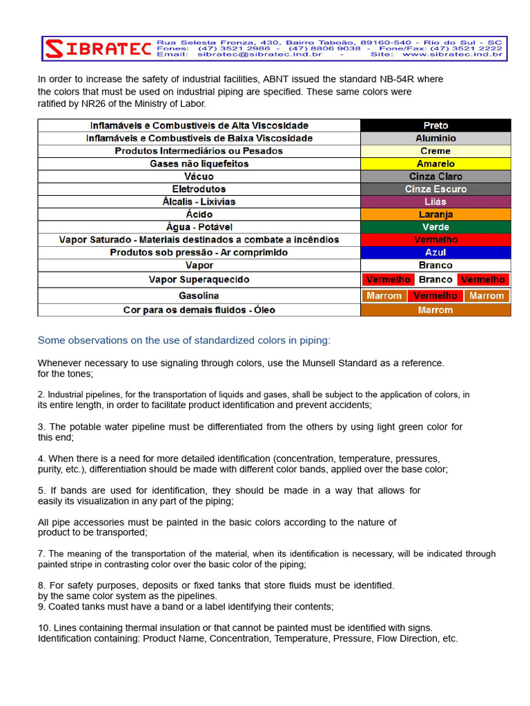 Industrial Piping Colors PDF | PDF