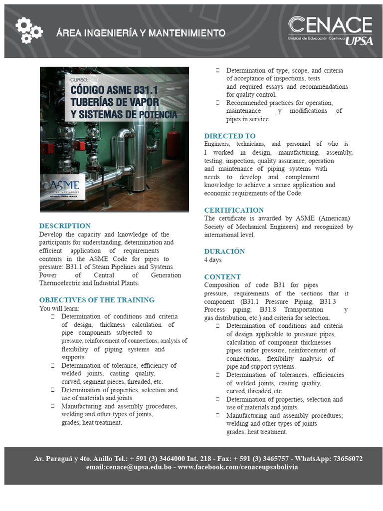 ASME B31.1 Piping Training Program | PDF | Pipe (Fluid Conveyance ...