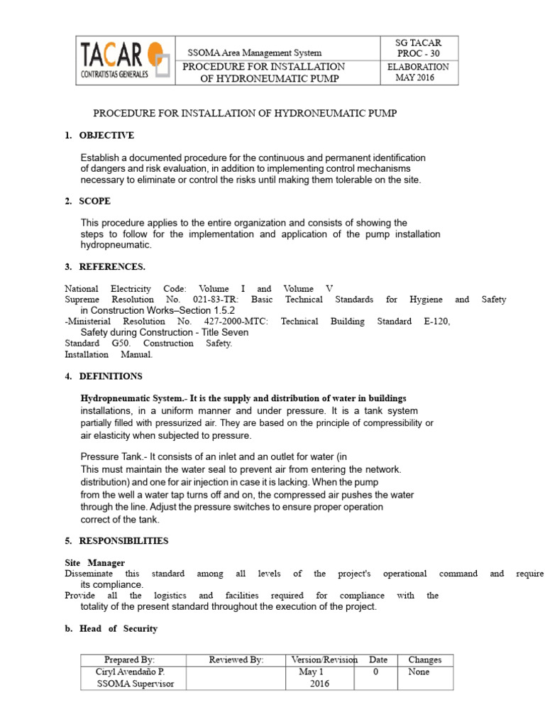 Hydropneumatic Pump Installation Guide | PDF | Pump | Personal ...