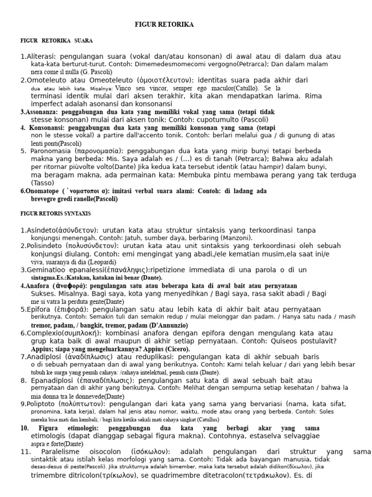 Figur Retorika dan Sintaksis dalam Sastra | PDF