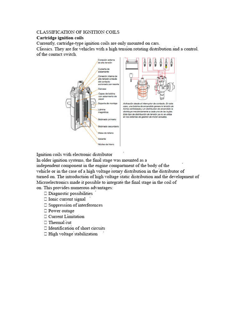 Classification of Ignition Coils | PDF | Ignition System | Electrical ...