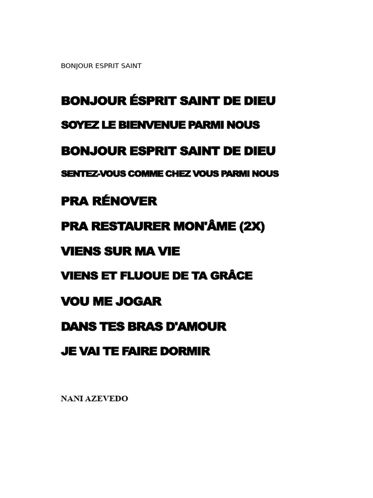 Invocation à l'Esprit Saint | PDF