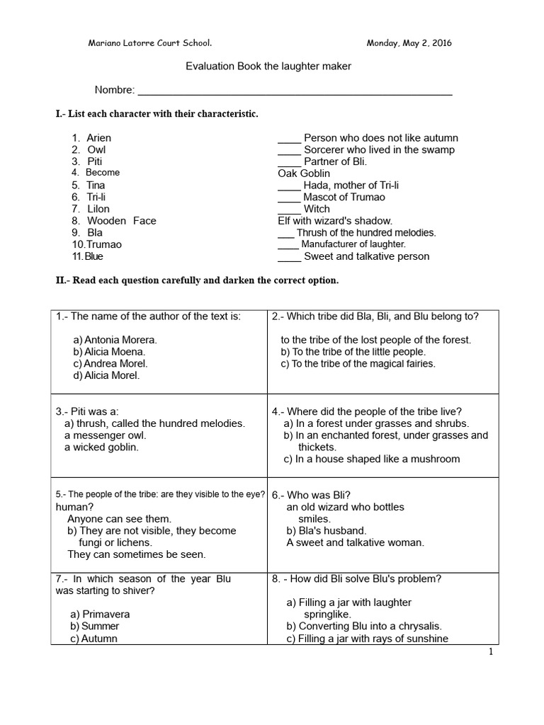 Evaluation The Laughter Maker | PDF | Fairies | Folklore