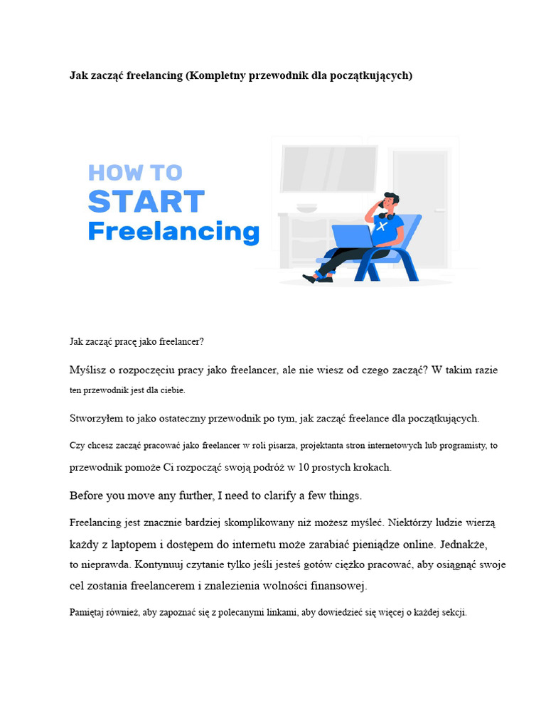 Jak Zacząć Freelancing | PDF