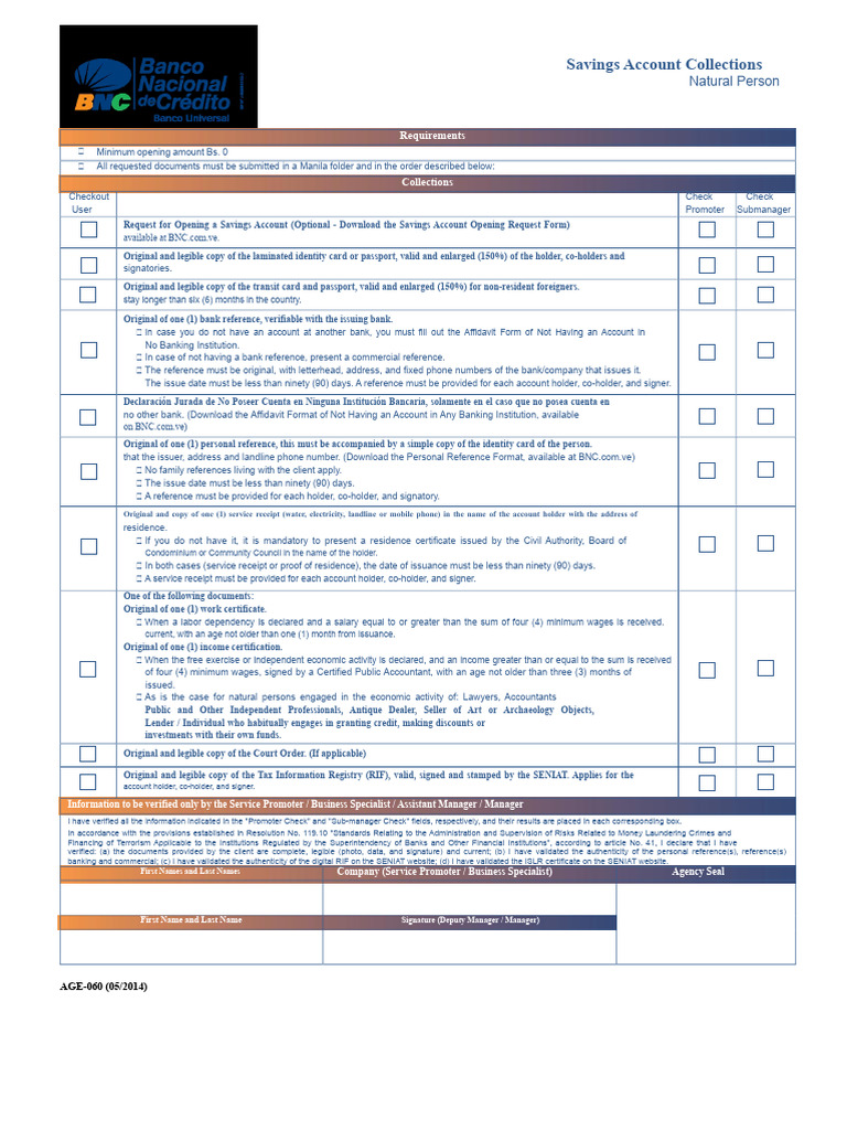 Savings Account Opening Requirements Guide | PDF | Identity Document