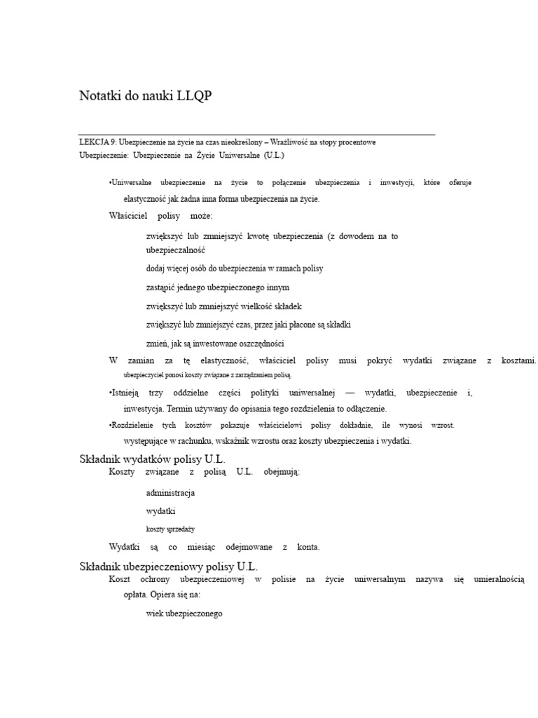 LLQP NotatkiDoNauki | PDF