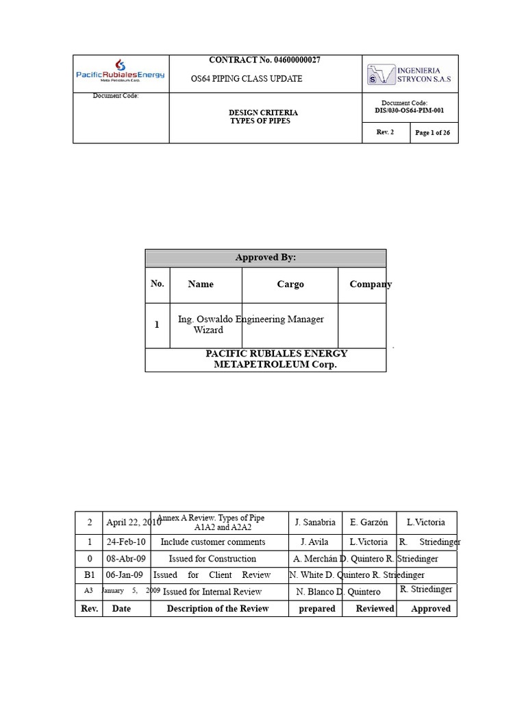 Design Criteria Piping Class PDF | PDF | Pipe (Fluid Conveyance) | Valve