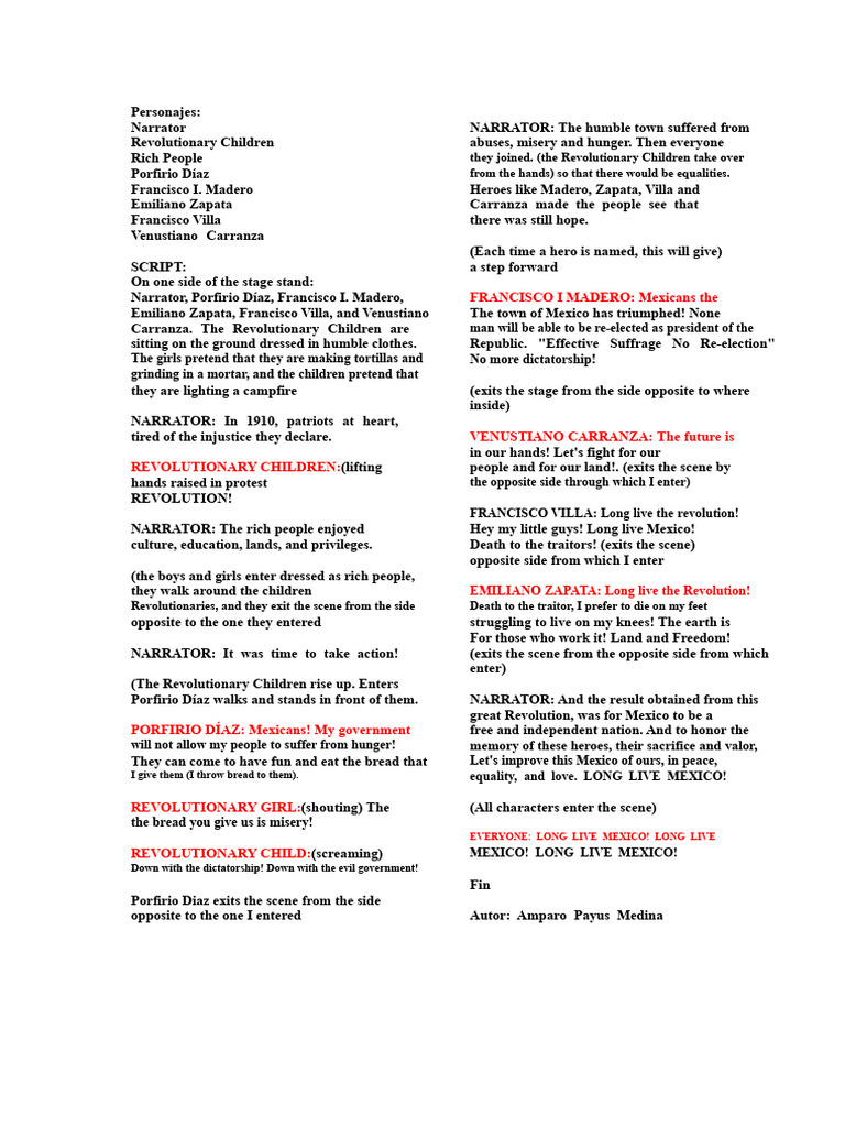 3 Scripts of The Revolution | PDF | Mexican Revolution | Mexico