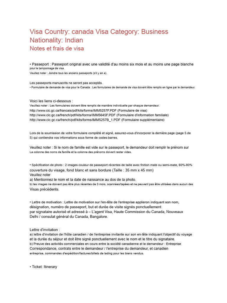 Guide du visa d'affaires pour le Canada | PDF | Visa (Document) | Passeport