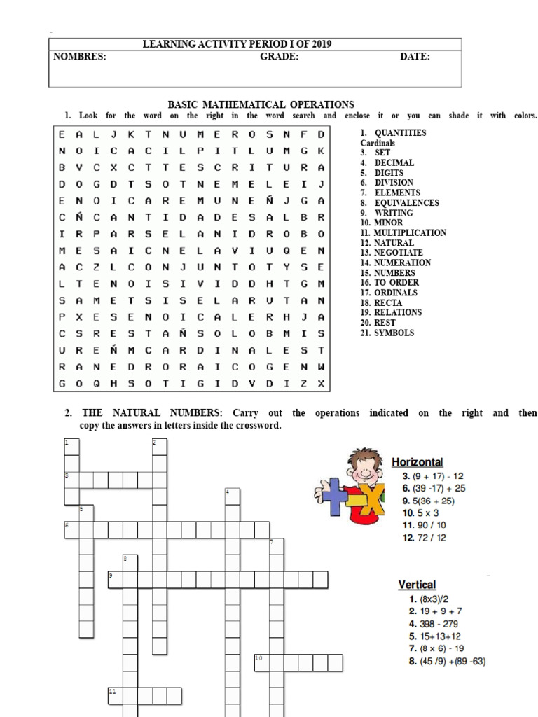 Basic Math Operations Activity Guide | PDF | Numbers | Multiplication