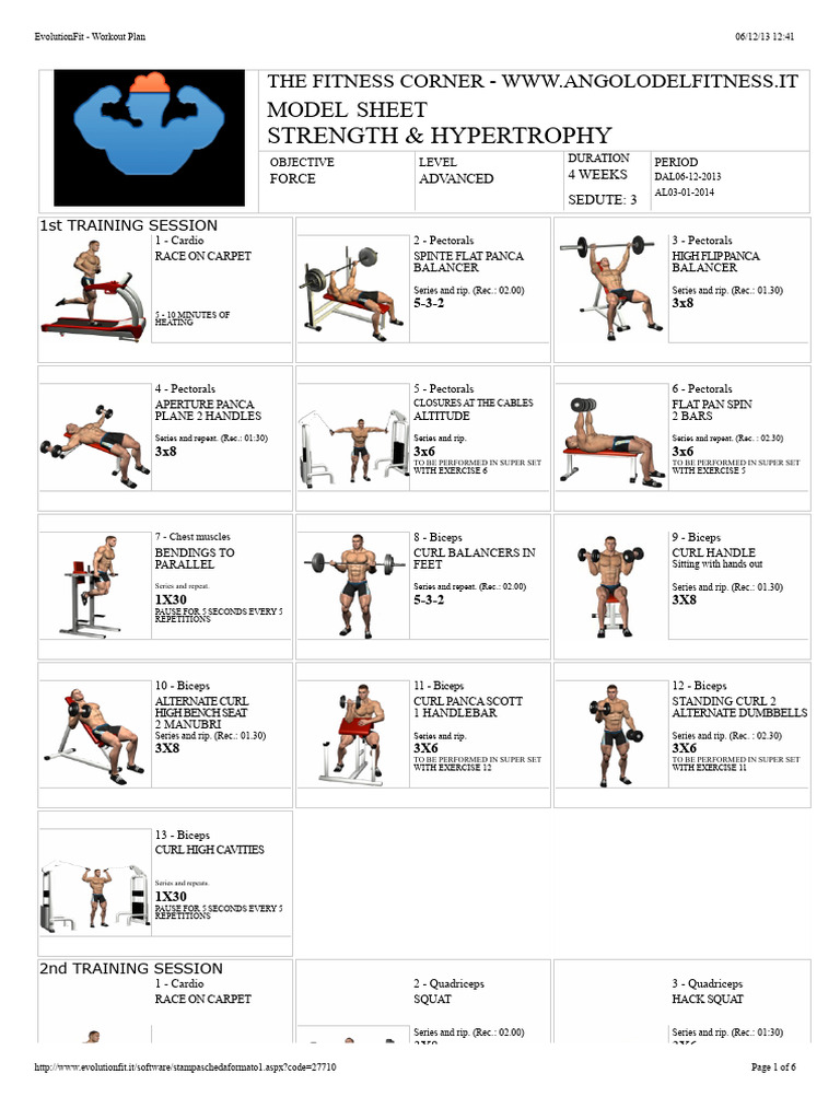The Fitness Corner Strength and Hypertrophy Training Program | PDF ...