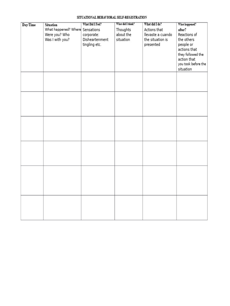Daily Emotional Self-Registration Guide | PDF