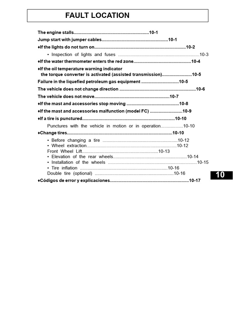 Forklift Fault Location Guide | PDF | Liquefied Petroleum Gas | Vehicle ...