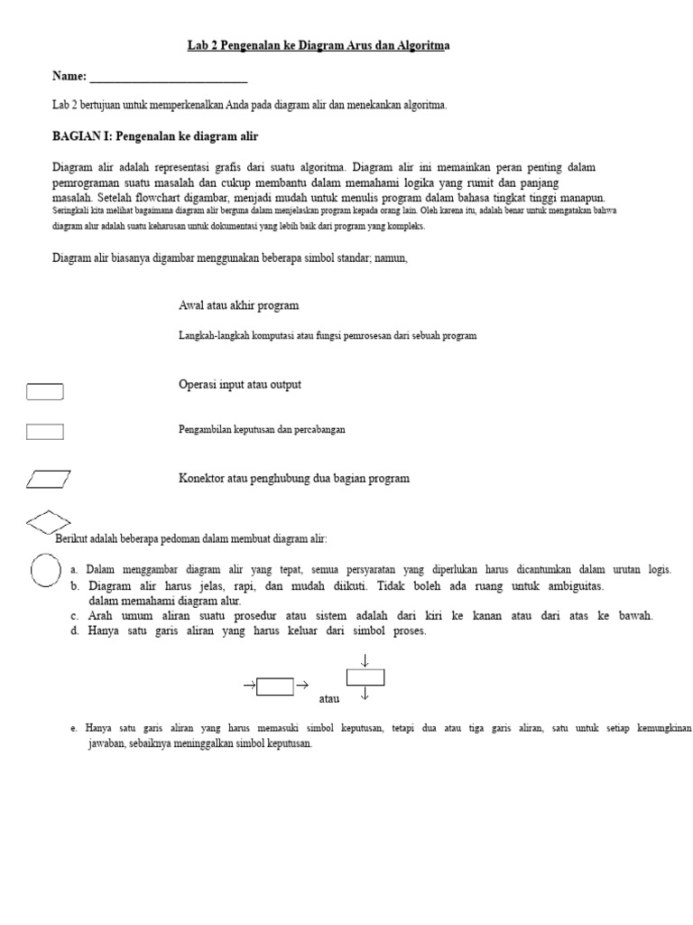 Pengenalan Diagram Alir dan Algoritma | PDF