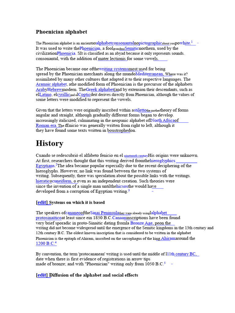 Overview of the Phoenician Alphabet | PDF | Alphabet | Writing
