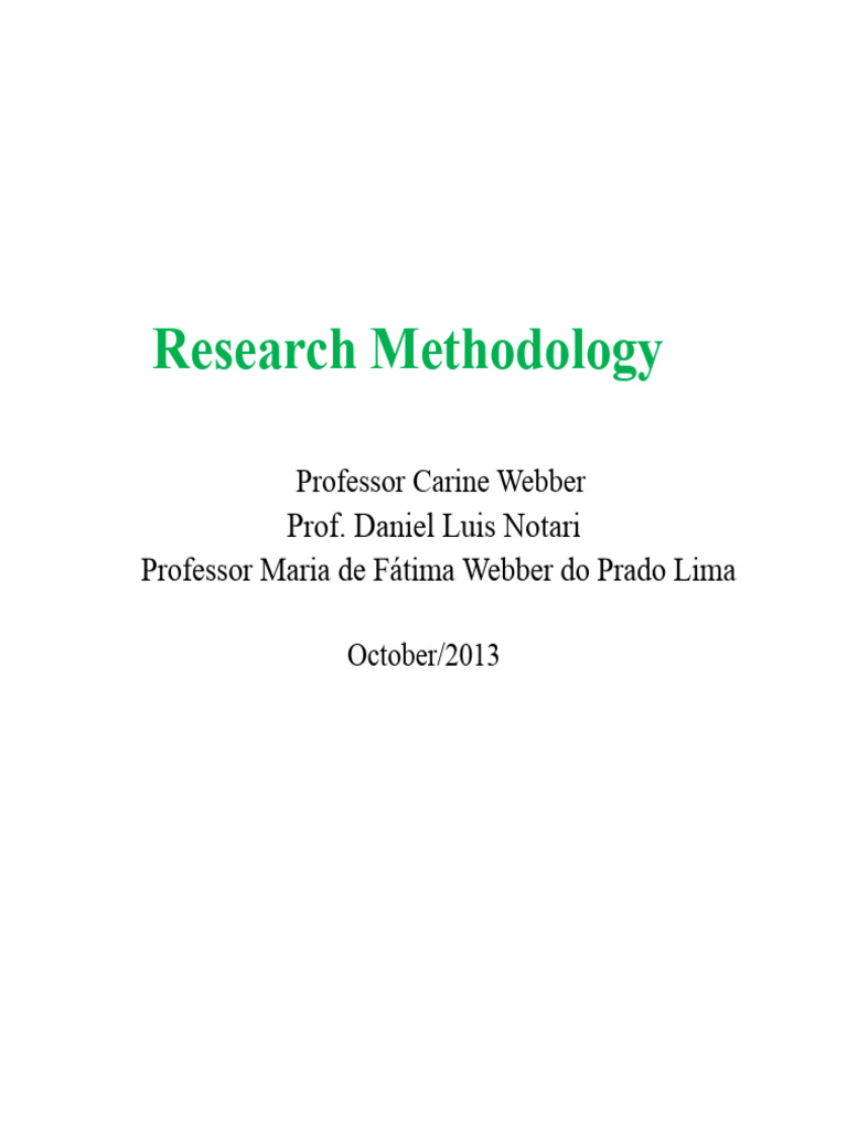 Research Methodology Course Overview | PDF | Methodology | Quantitative ...