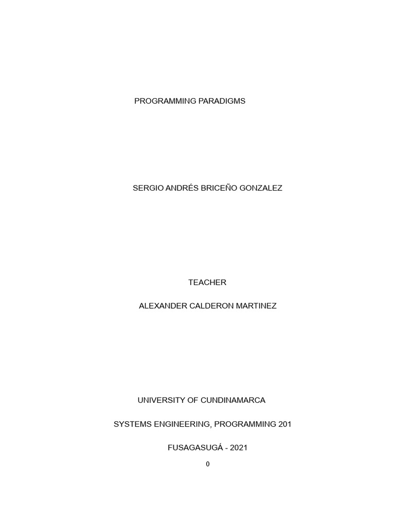 Overview of Programming Paradigms | PDF | Programming Paradigms ...