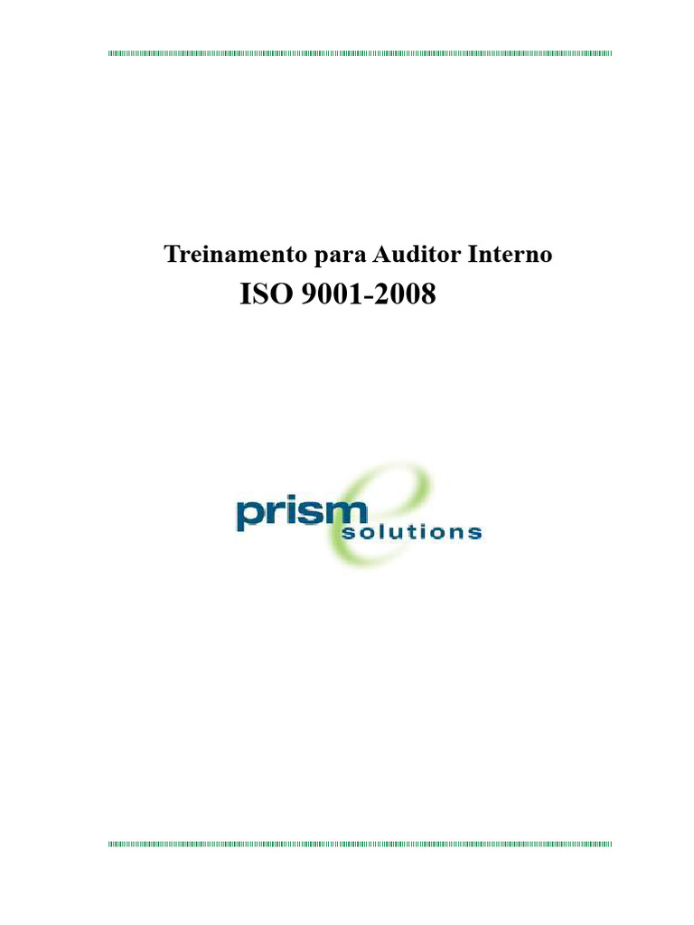 Treinamento Auditor Interno ISO 9001 | PDF | Gestão de qualidade ...
