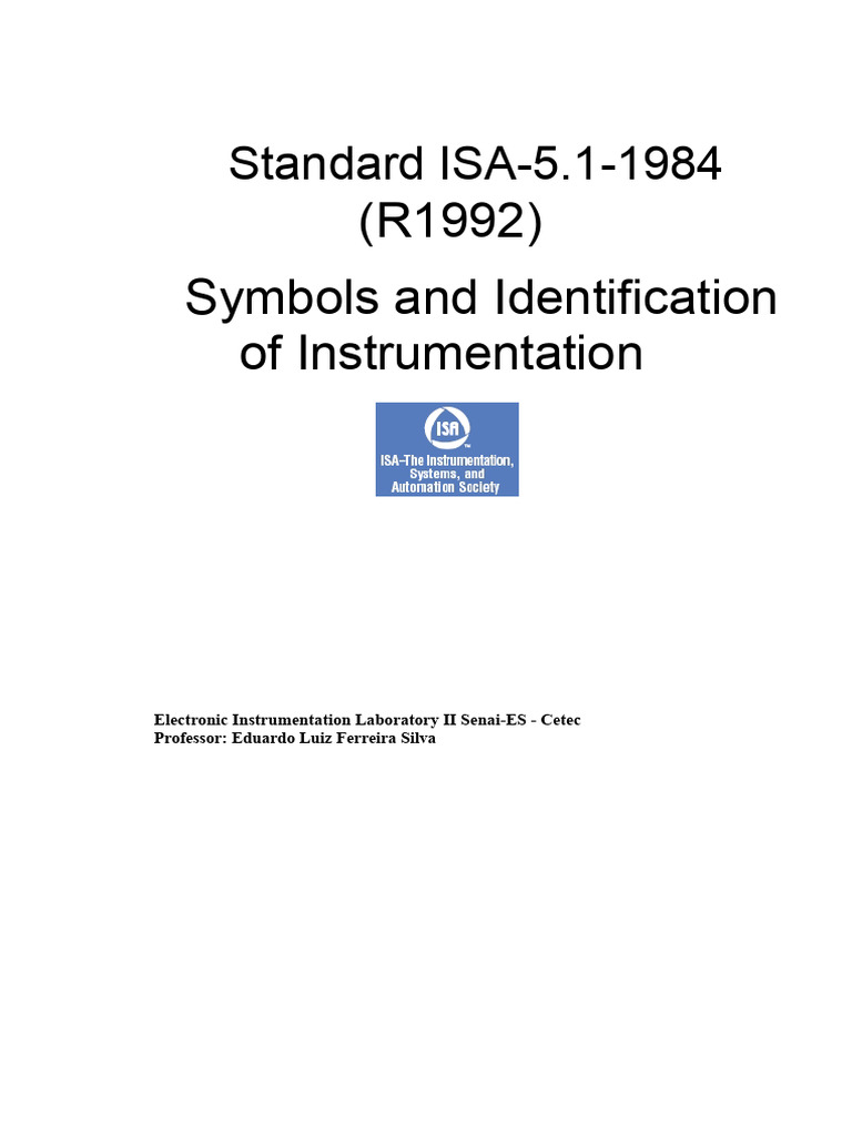 Lesson 13 - ISA 5.1 MA - Symbols and Instrumentation Identification ...