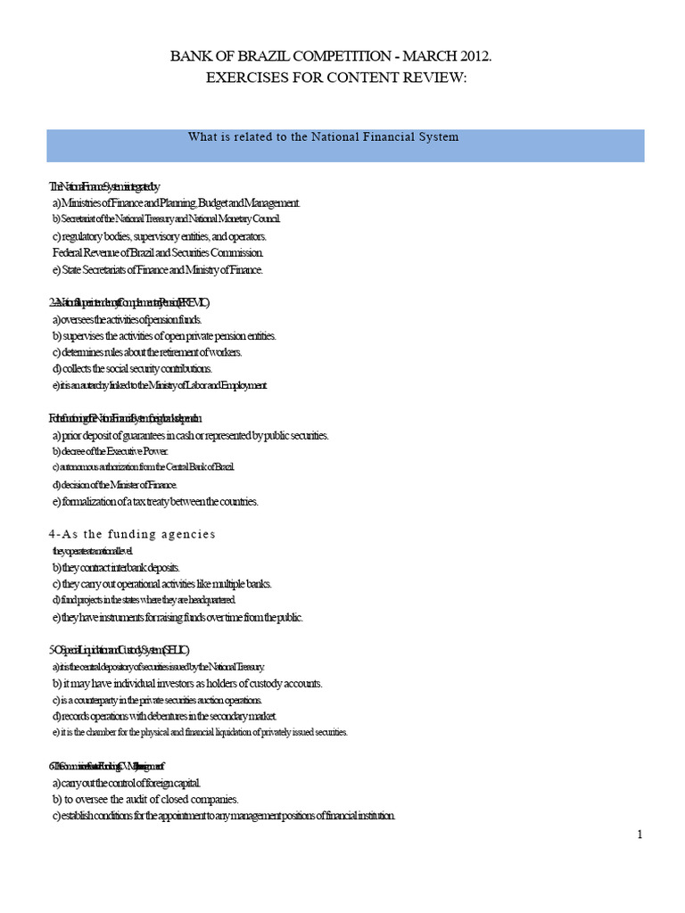 Exercises For Consolidation - Banking Knowledge | PDF | Securities ...