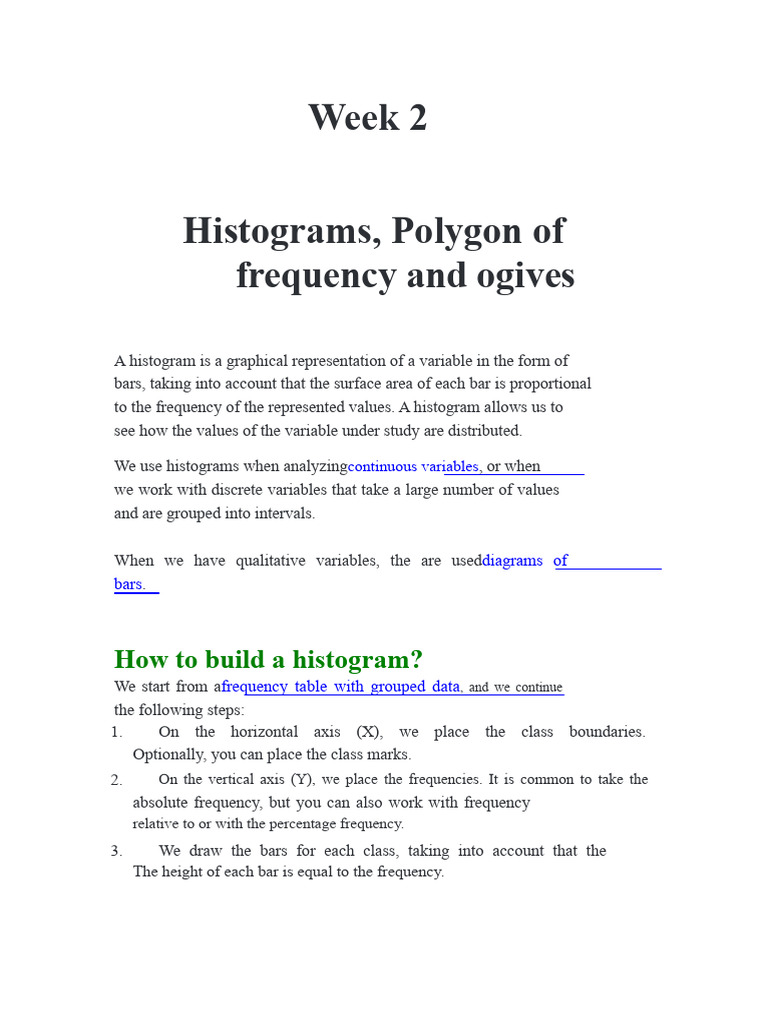Histograms and Frequency Polygons Explained | PDF | Histogram