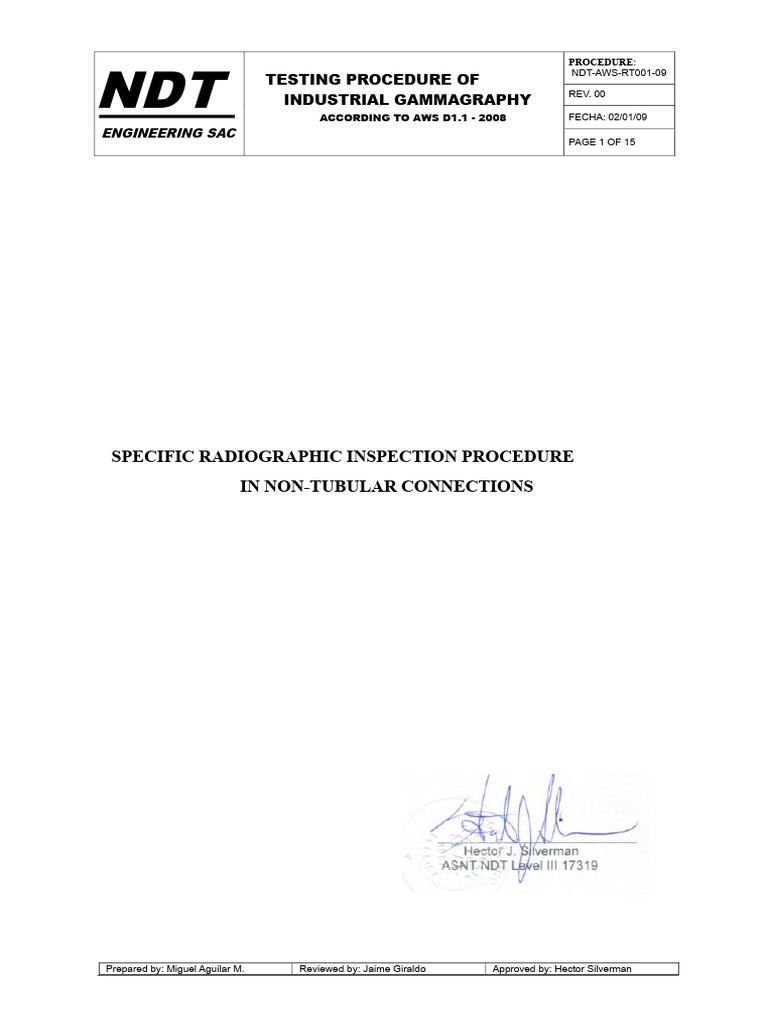 Industrial Gamma Radiography Procedure | PDF | Nondestructive Testing ...