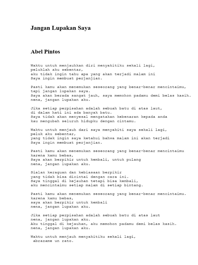 Jangan Lupakan Aku Abel Pintos PDF