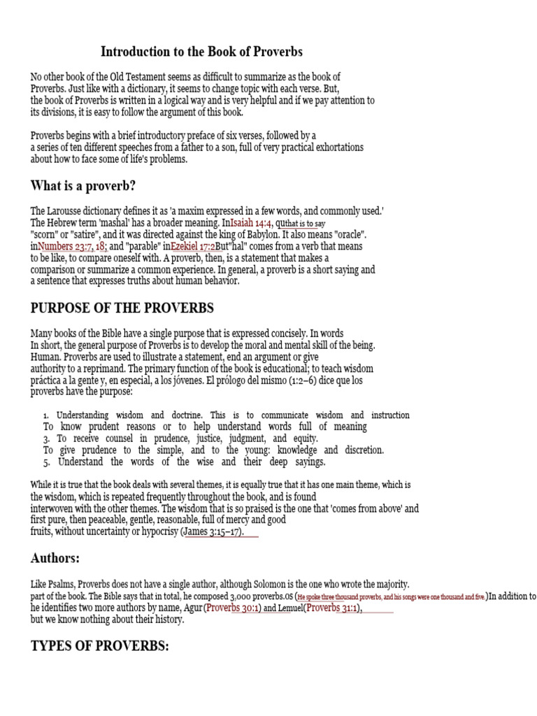 Understanding the Book of Proverbs | PDF | Book Of Proverbs | Wisdom