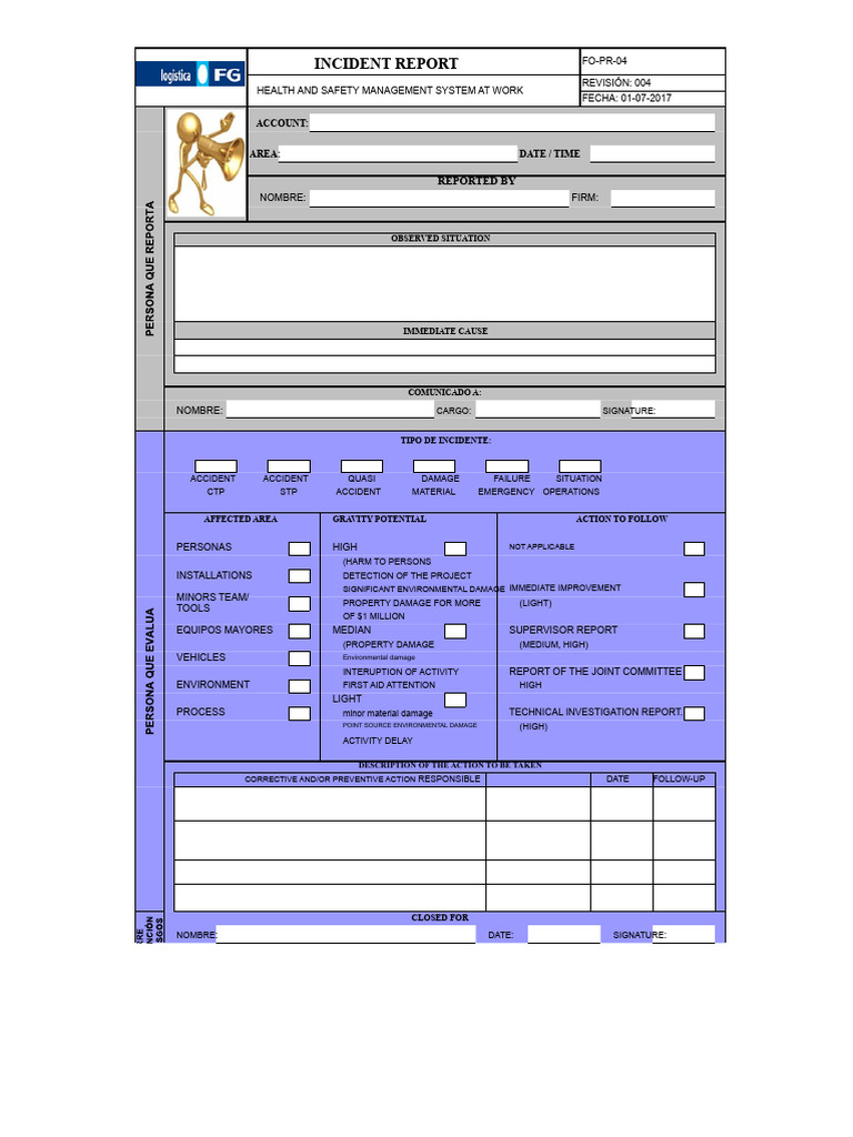 Incident Report Template for Safety Management | PDF | Occupational ...