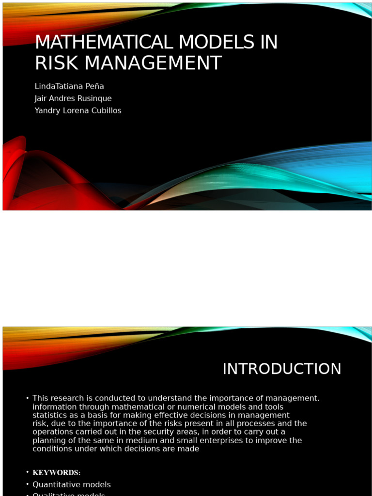 Mathematical Models for Risk Management | PDF | Risk | Statistics