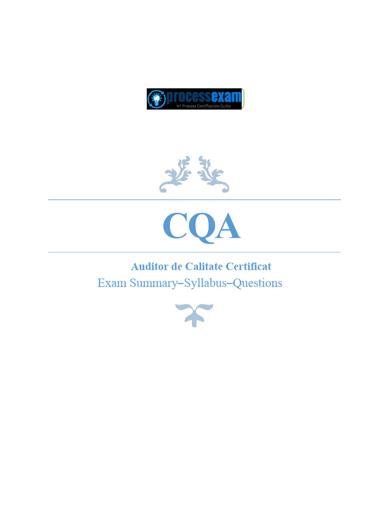 CQA-ASQ-Auditor de Calitate Certificat | PDF