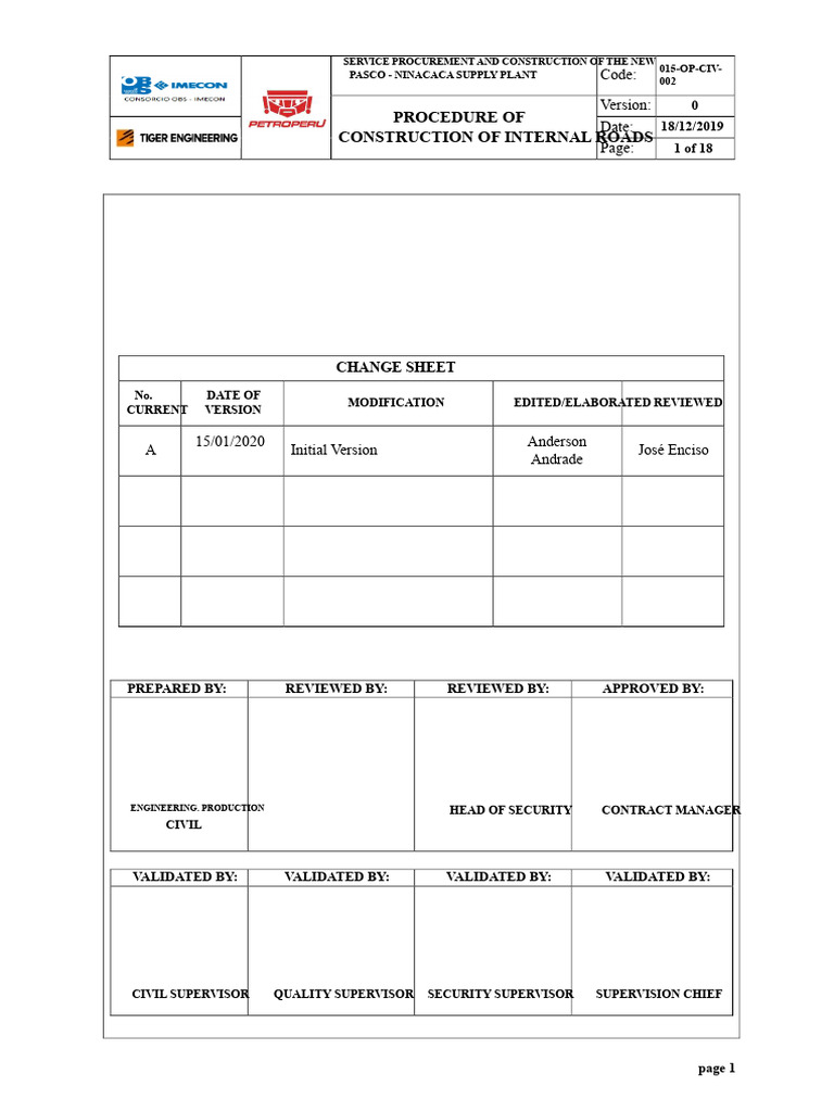 Internal Roads Construction Procedure | PDF | Loader (Equipment) | Road